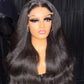 22” raw hair Kinky Straight Natural Black Luxury HD Wig