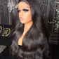 22” raw hair Kinky Straight Natural Black Luxury HD Wig