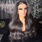 22” raw hair Kinky Straight Natural Black Luxury HD Wig