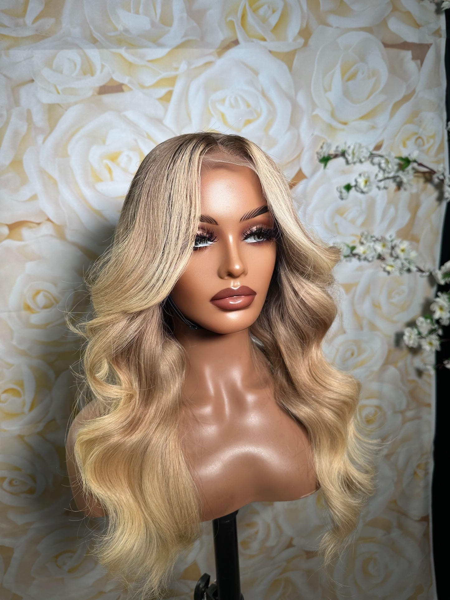 NINA Blonde with dark rootLuxury HD Wig rawhair