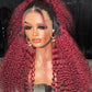 22” deep wave Burgundy transparent