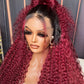 22” deep wave Burgundy transparent