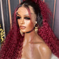 22” deep wave Burgundy transparent
