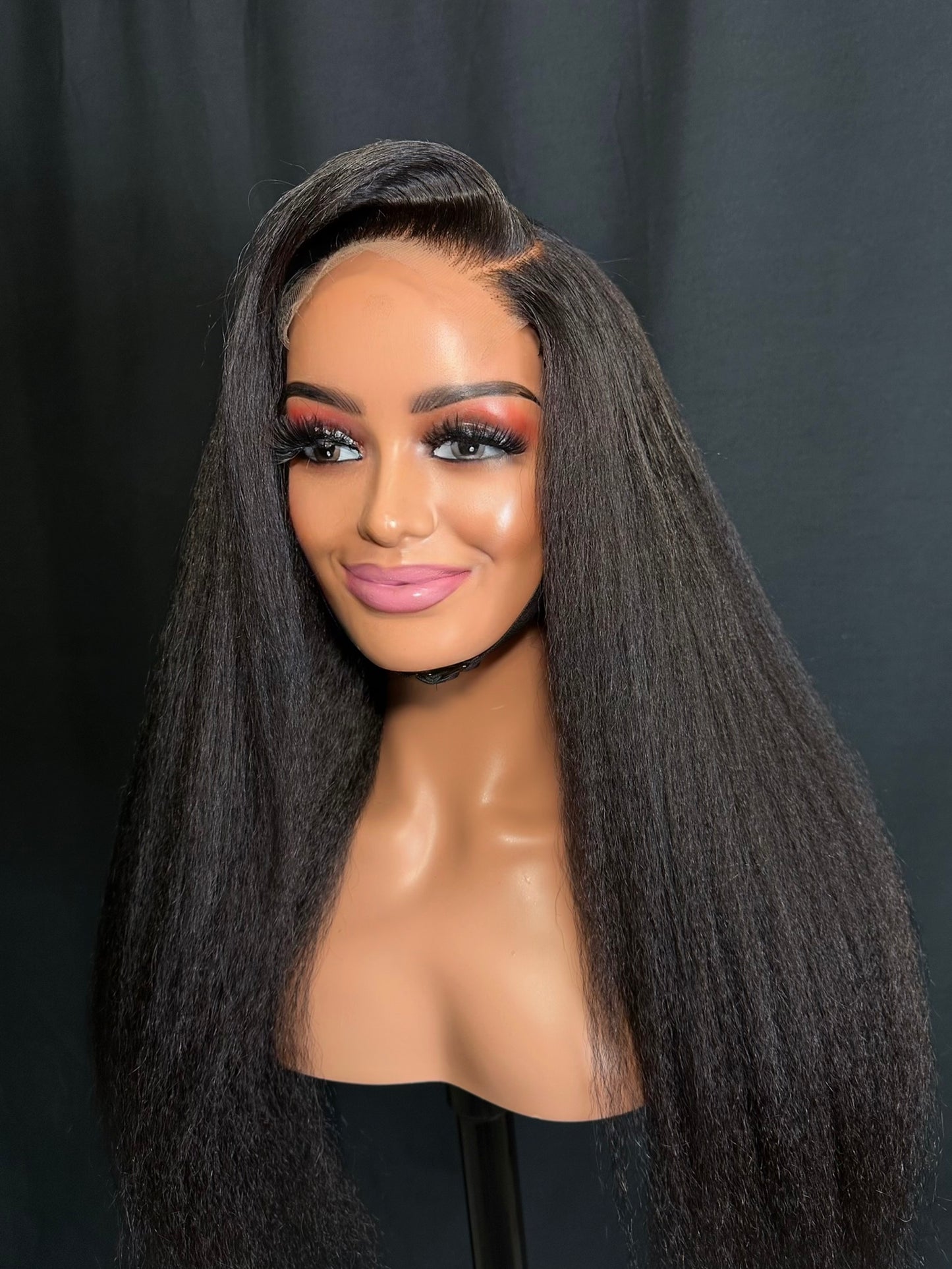 20 raw hair Kinky Straight Natural Black Luxury HD Wig (Copy)