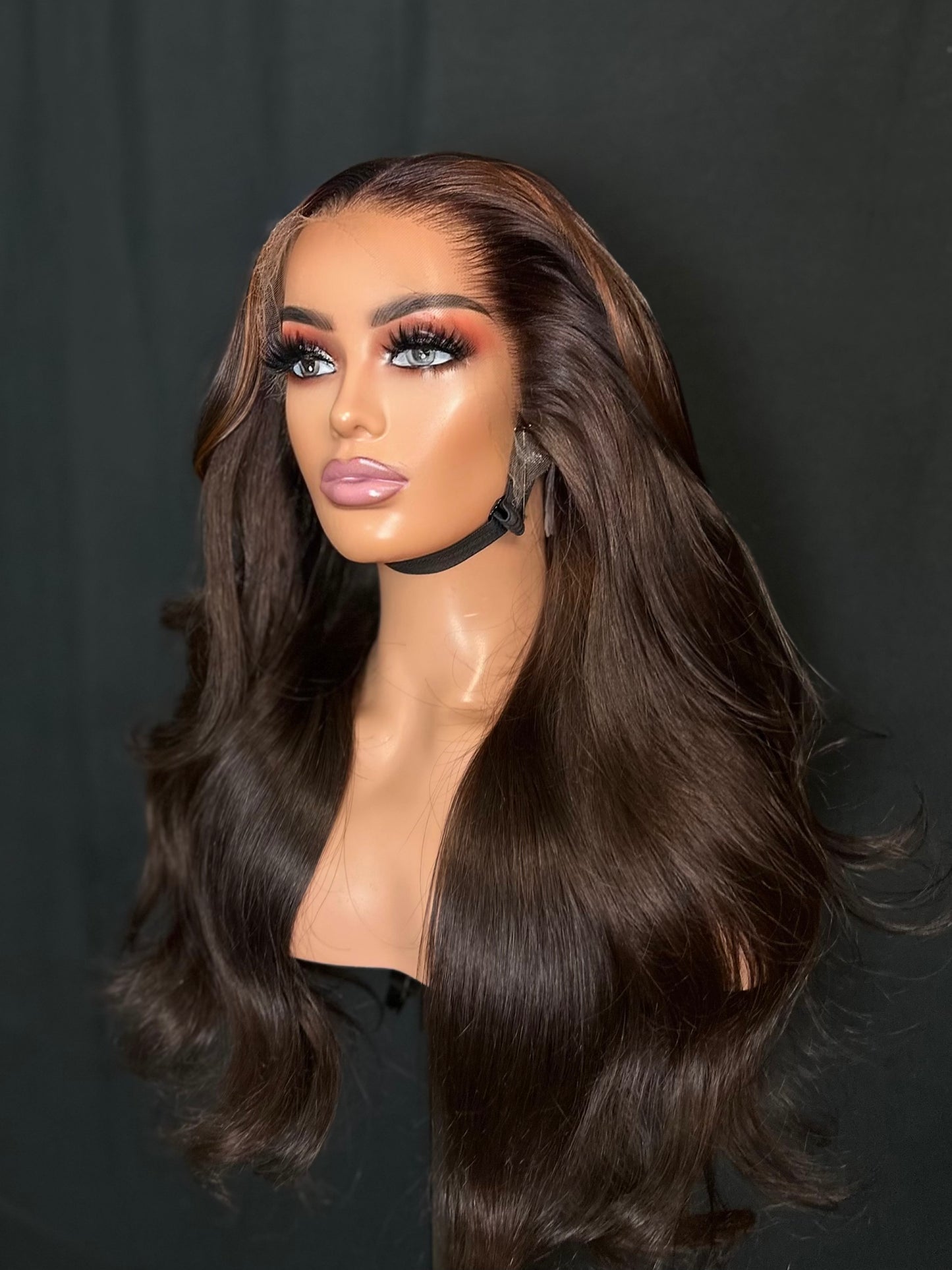 22” CLAUDI chocolate brown with money piece