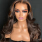 22” CLAUDI chocolate brown with money piece