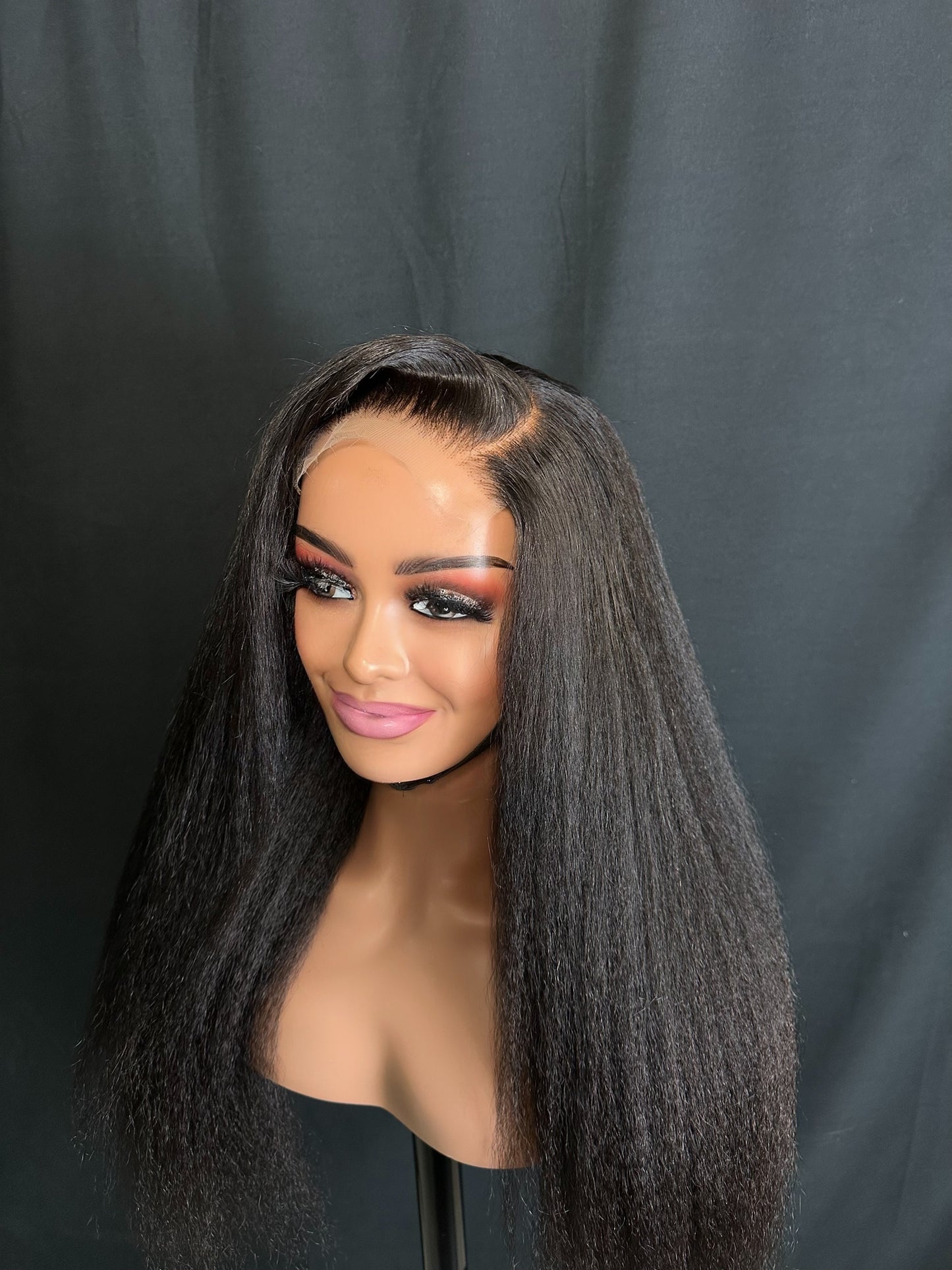 20 raw hair Kinky Straight Natural Black Luxury HD Wig (Copy)