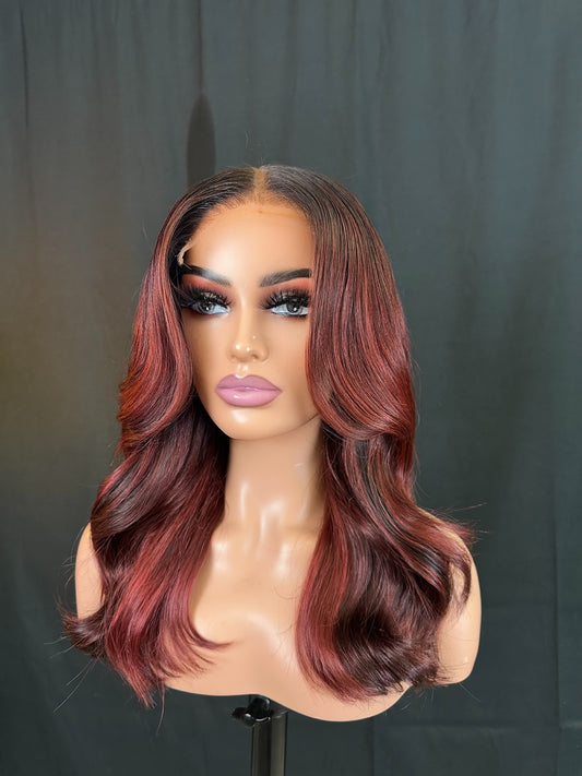 Red copper Luxury HD Wig Body Wave
